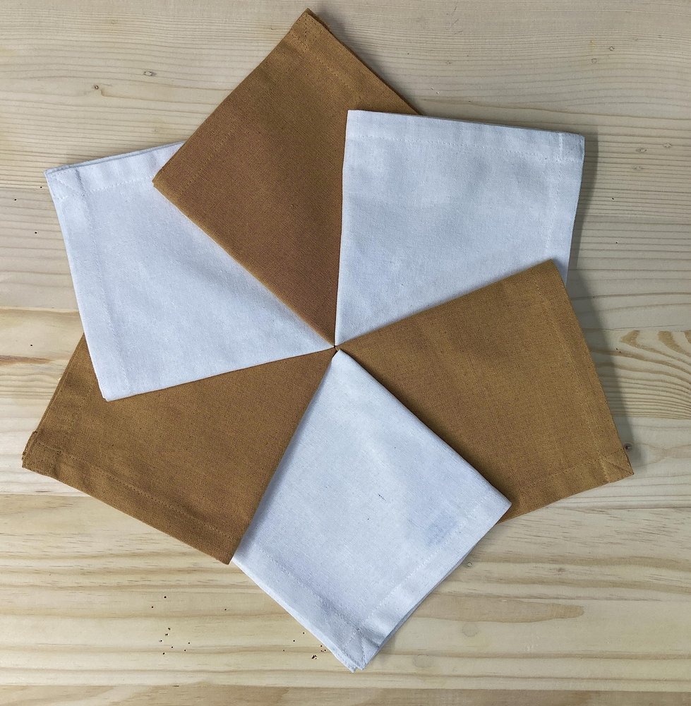 Glus Cotton Roti Wraps Reusable & Washable Cloth Napkins Easily Fits in Tiffin & Lunch Box Roti Cover Pack of 6 (3Yellow+3White, Medium)
