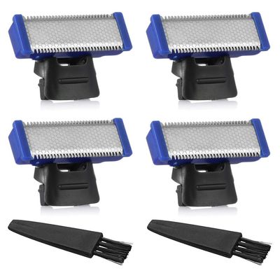 GOMINYUF 4 Pack Replacement Heads For Rechargeable Shaver Solo Trimmer Micro And Touches Replacement Cutter Head Include 2 Clean Brush