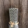 Black and White Check Paper Straws - Race Theme Checkered Flag Drinking Straws - 7.75 Inches - 50 Pack Outside the Box Papers Brand view 3