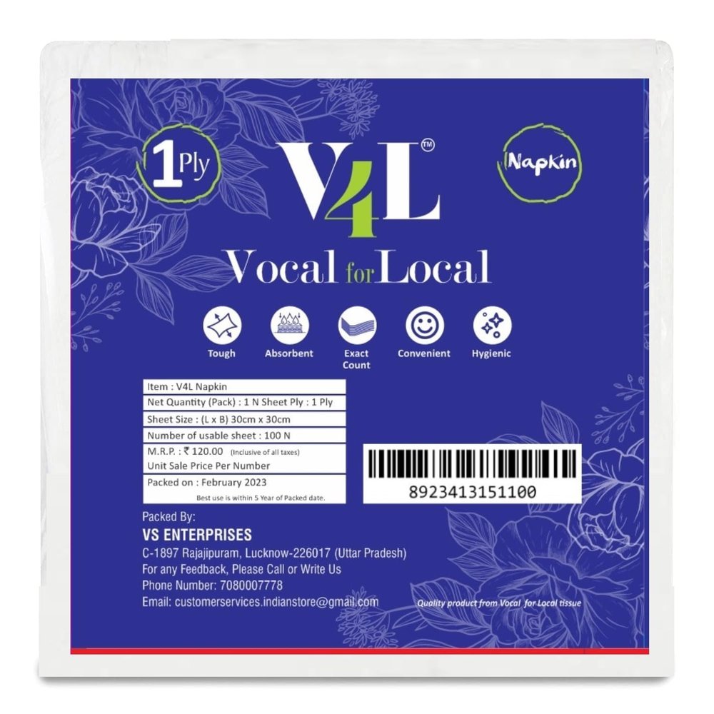 V4L Paper Napkins Tissue Paper Pack of 500