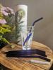 Brilliant Blue Glass Straws by Rustic Horse. Bent 8" x 9.5 mm Pack of 6 with Brush view 2