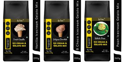 La Casa Vanilla + Dark Chocolate + Paan Gelato & Ice-Cream Mix | Combo Pack | Extra Creamy | Low Fat | 100% Natural | 1 Kg |