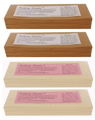Makeup Mania Non-Woven Body Wax Strips, Hair Removal Waxing Strips for Face, Legs, Underarms, Facial Eyebrow, Disposable Large, 280 Strips (Brown, Ivory)