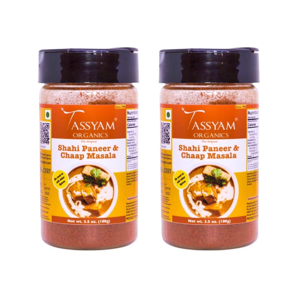Tassyam Shahi Paneer & Chaap Masala 200g (100g x2) | Dispenser Bottle, All Natural, Flavour Burst