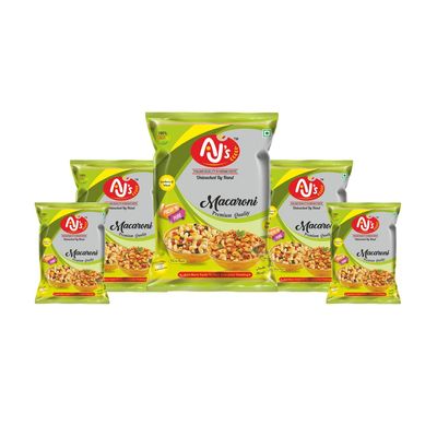 AJ's Macaroni (180gm) Pack of 10 100% Semolina/Sooji Macaroni | High Protein Content | Zero Cholesterol | No Trans Fat