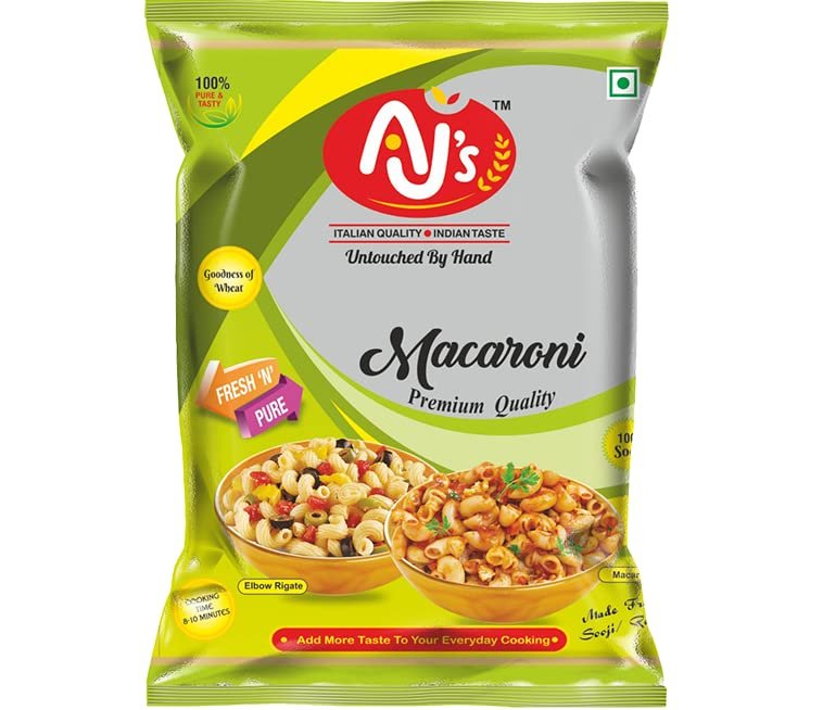 AJ's Macaroni Pasta | 400g (Pack of 4, Total 1.6kg) | 100% Premium Durum Wheat Semolina