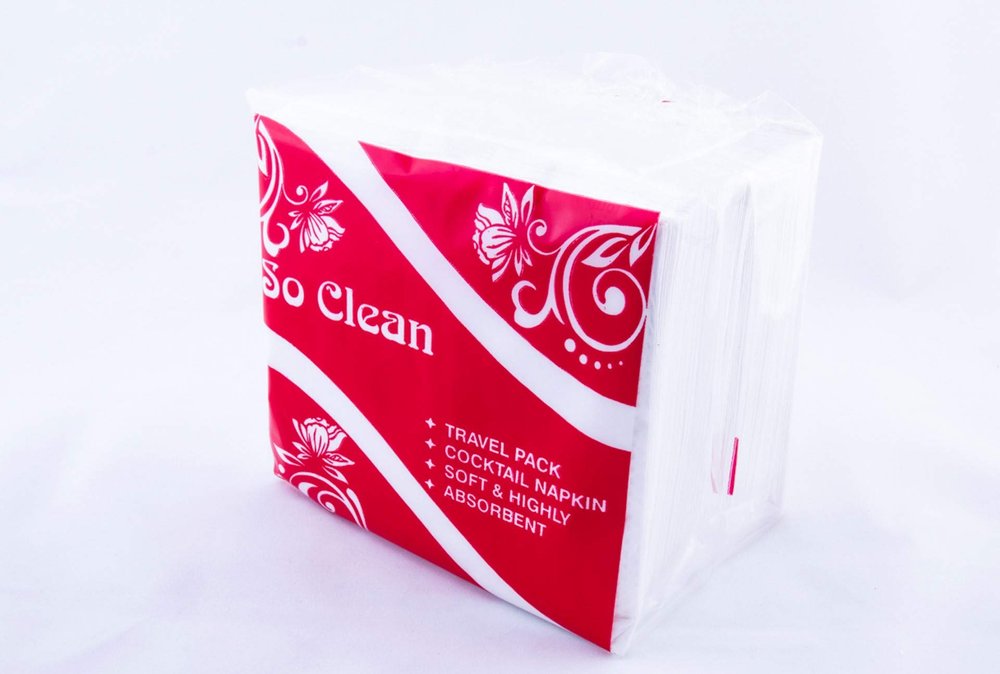 JKs So Clean Paper Napkins 27cm X 30cm 4 fold 100 Sheets/Pkt (Pack of 2)