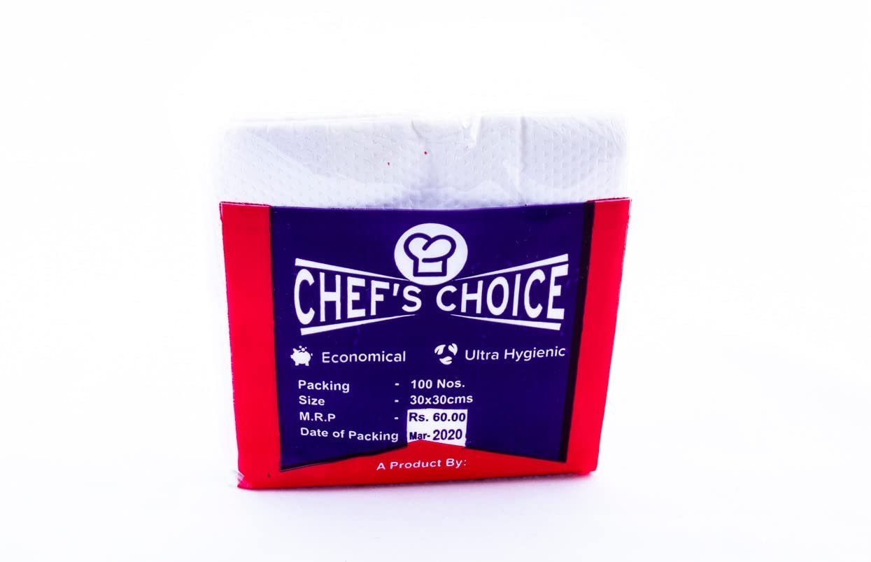 JKs Chefs Choice Paper Napkins 30cmx30cm 4 fold 100 Sheets/Pkt (Pack of 10)