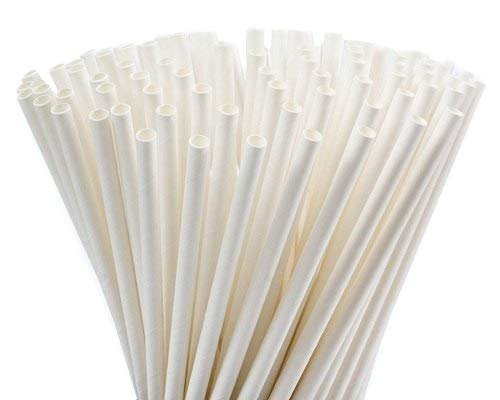 EcoHome White Paper Straws, 100% Eco friendly & Biodegradable