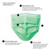 Hyjiva Disposable Surgical Face Mask - 3-ply, Ear Loop, Nose Strip, Unisex, Ultra-soft, Super-breathable (Pack of 100, Green) view 2