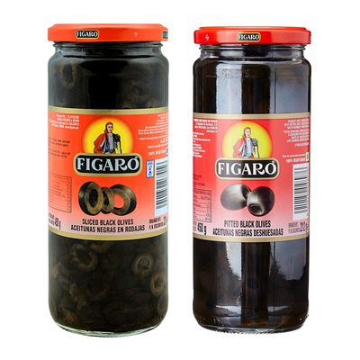Figaro Sliced Black Olives & Pitted Black Olives, 31.75 oz 900 g, Variety Pack