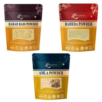BrijBooti Harad - Baheda - Amla Powder 200 Gr Each