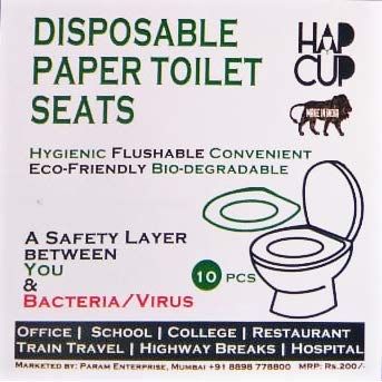 Disposable Toilet Seats Covers - HapCup Flushable and Eco-Friendly Paper Toilet Seats 10pcs (1 Pk of 10 pcs)
