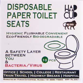 Disposable Toilet Seats Covers - HapCup Flushable and Eco-Friendly Paper Toilet Seats 10pcs (1 Pk of 10 pcs)