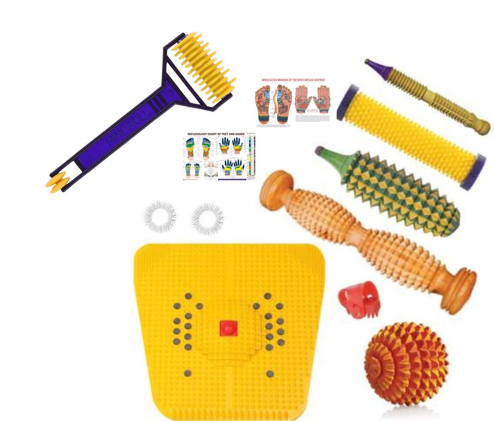 Acupressure Tools kit combo Foot Mat With Magnets And Copper For Stress And Pain Relief Gym & Fitness Kit Massager