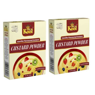 Mr. Kool Custard Powder 500gm X 2 Pack Makes Smooth & Creamy Custard Delightful & Mouthwatering Rich & Creamy Texture Easy To Prepare