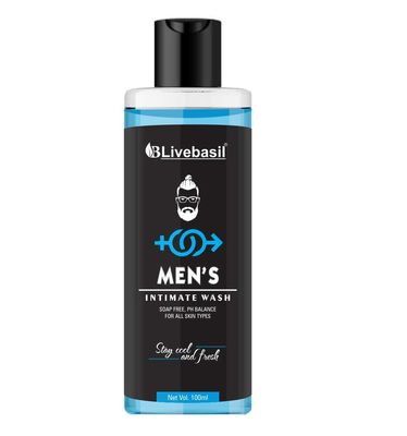 Livebasil Overseas Men's Intimate Wash, Soap free100 ml (pack of 1)
