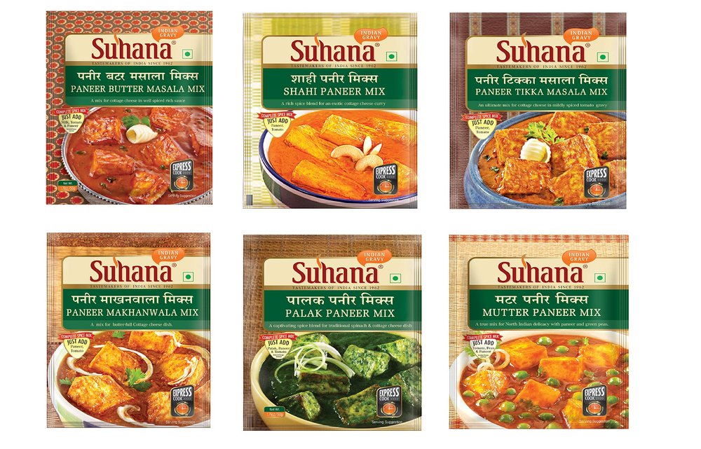 Suhana Paneer Combo Pack of 6 - Paneer Makhanwala, Paneer Tikka, Shahi Paneer, Mutter Paneer, Paneer Butter, Palak Paneer