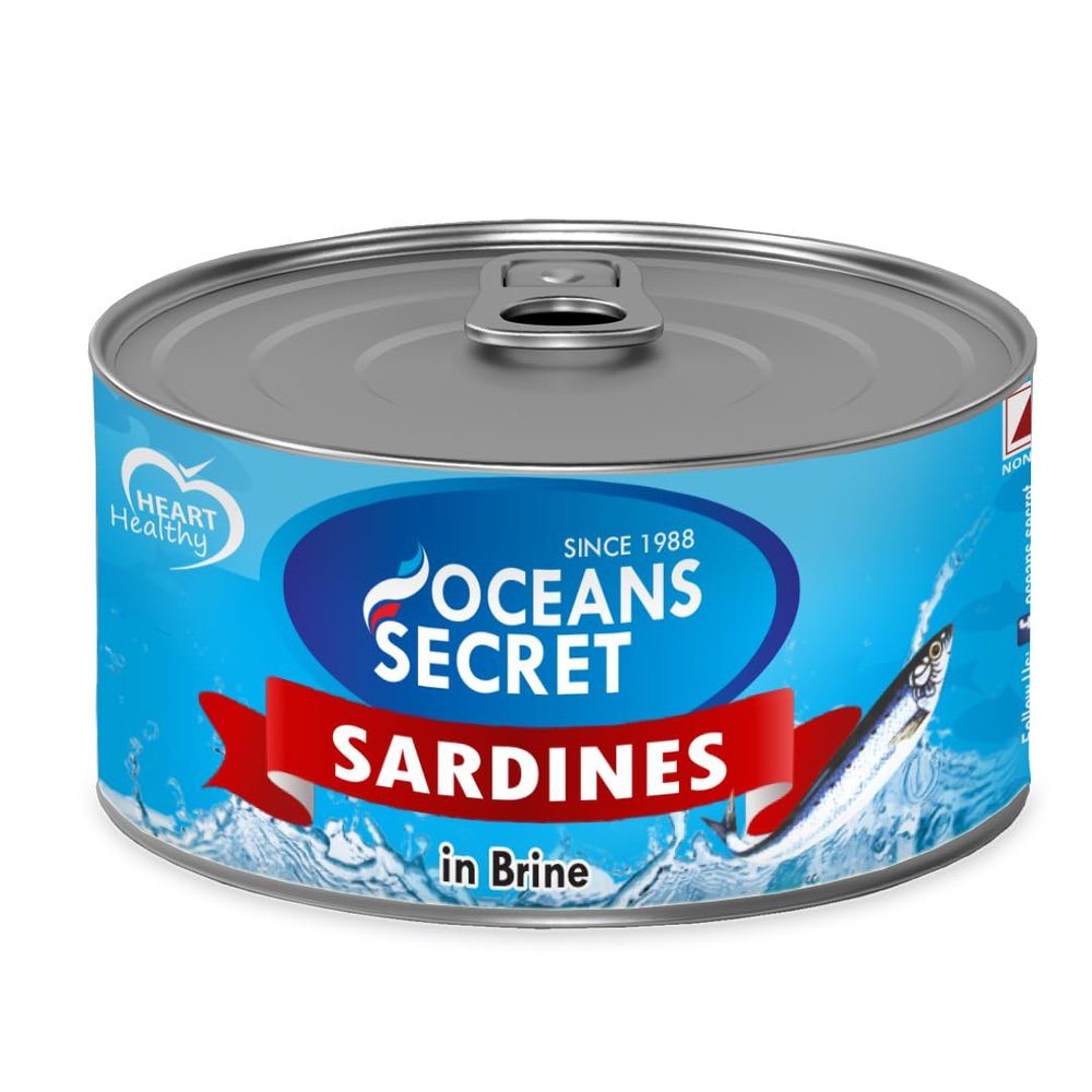 Oceans Secret - Canned Sardines in Brine, 180g (Pack of 1)