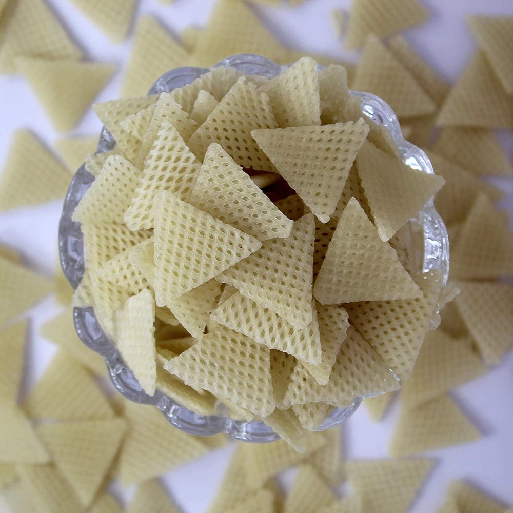 Godka Samosa Fryums 3D Triangle papad Snack Pellets Ready to Fry,1 Kg