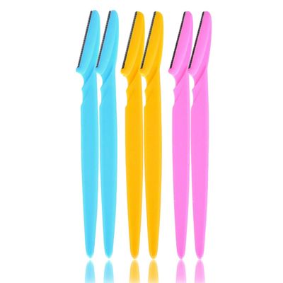 Spa Savvy 6Pcs Eyebrow Razors - Dermaplane Razor for Women Face for Trimming and Shaping, Multipurpose Exfoliating Face Razor and Eyebrow Shaper with Protective Skin Guard