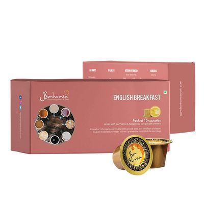 Bonhomia English Breakfast - Awakening & Energizing Tea Nespresso Compatible Pods - Honey, 30 Tea Capsules