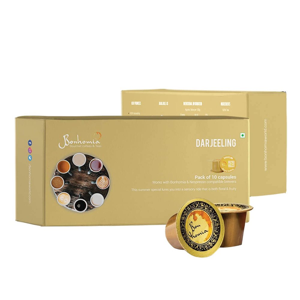 Bonhomia Darjeeling - Warm & Soothing Tea, Nespresso Compatible Pods Grape, 30 Tea Capsules