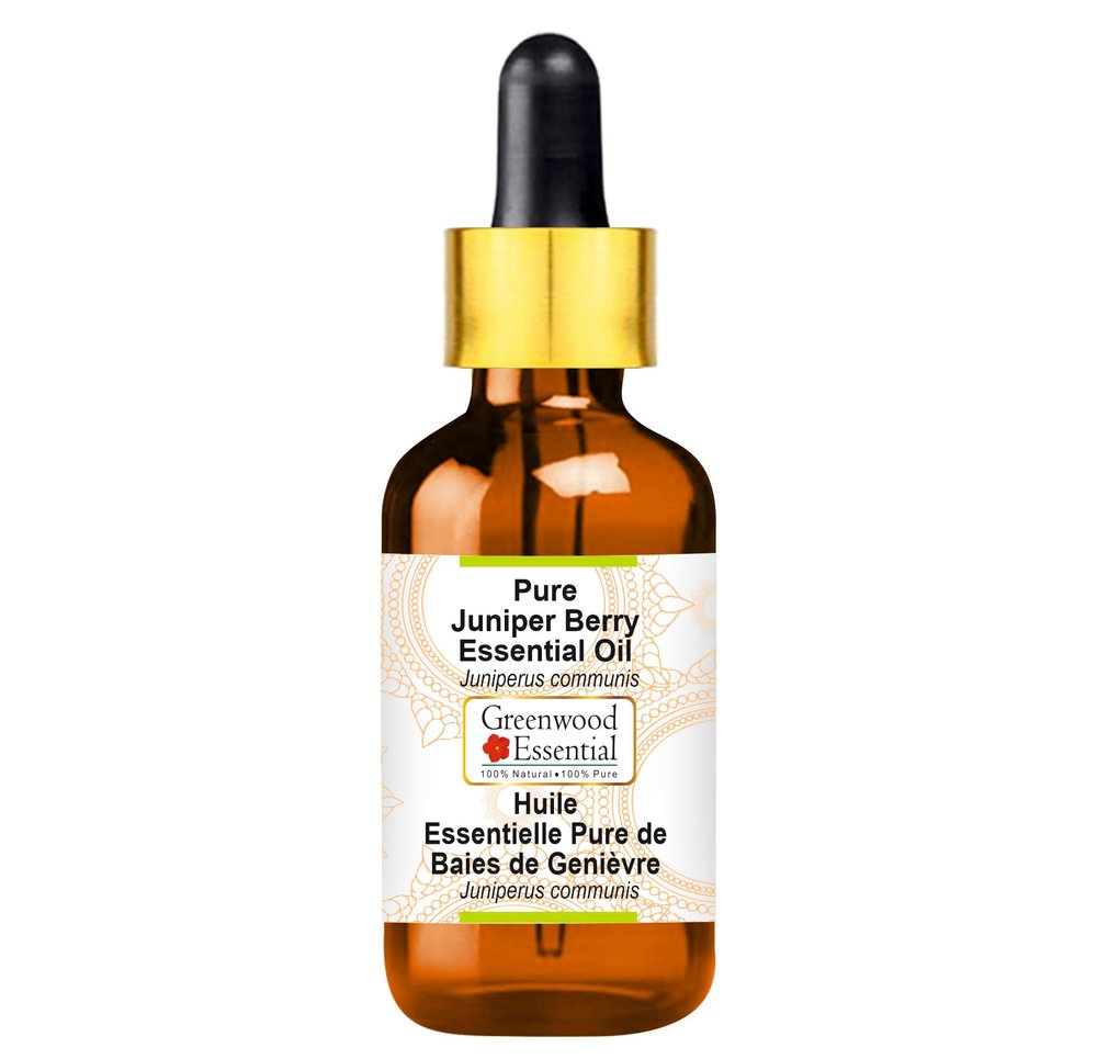 Greenwood Essential Juniper Berry Essential Oil (Juniperus communis) with Glass Dropper Pure | Non-Sticky | Non-greasy | Lightweight | Men & Women | All Skin Types | Steam Distilled 5ml