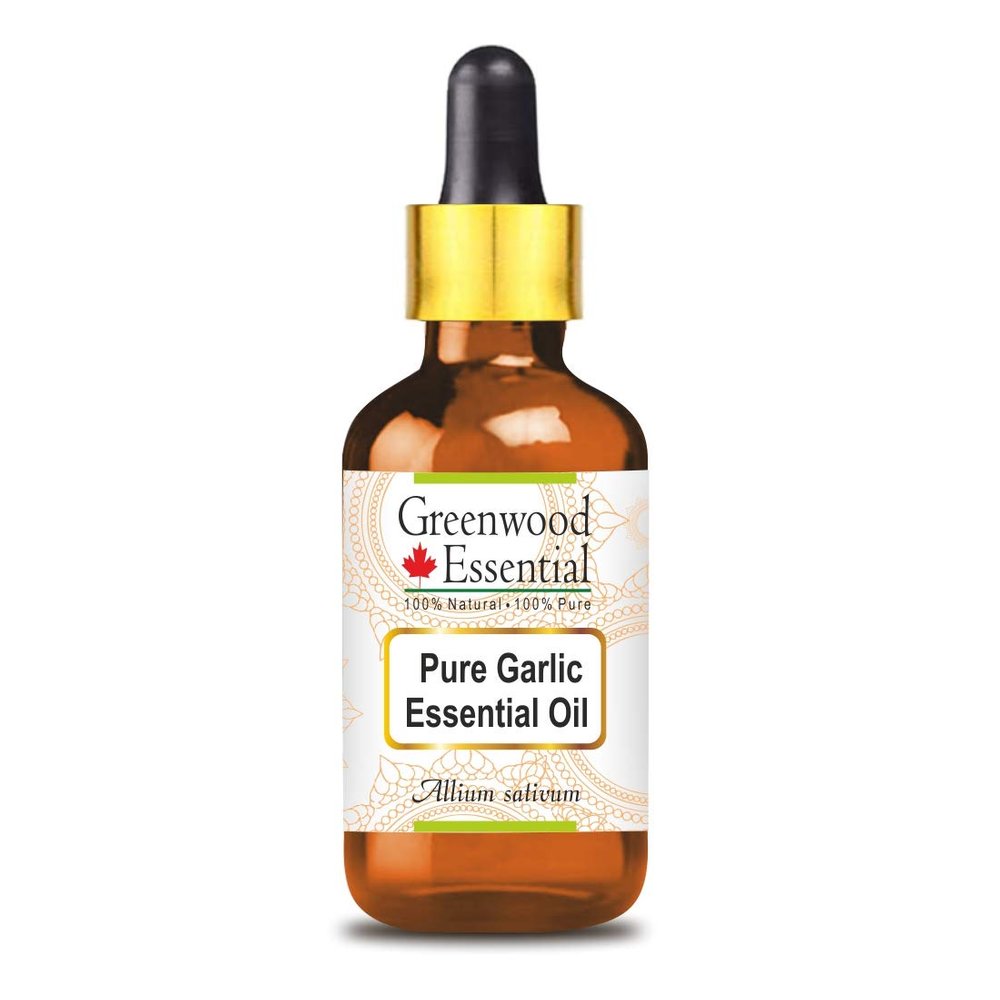 Greenwood Essential Garlic Essential Oil (Allium sativum) with Glass Dropper Pure | Non-Sticky | Non-greasy | Lightweight | Men & Women | All Skin Types | Steam Distilled 30ml