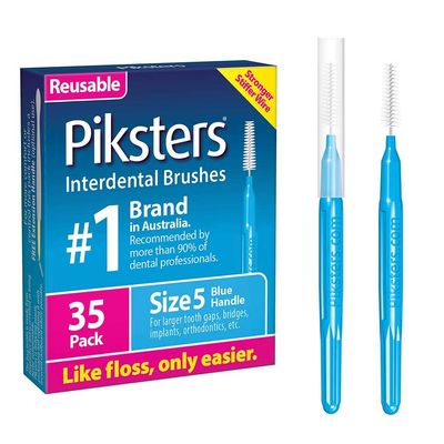 Piksters Interdental Brushes | 35 Pack | Size 5 - Blue