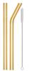 Ash & Roh - Reusable Stainless Steel Drinking Straws,8.5 Inches (2 Bend & 2 Straight Straws, 1 Cleaning Brush) (GOLD) view 1