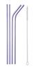 Ash & Roh - Reusable Stainless Steel Drinking Straws,8.5 Inches (2 Bend & 2 Straight Straws, 1 Cleaning Brush) (PURPLE) view 1