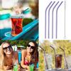 Ash & Roh - Reusable Stainless Steel Drinking Straws,8.5 Inches (2 Bend & 2 Straight Straws, 1 Cleaning Brush) (PURPLE) view 3