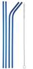 Ash & Roh - Reusable Stainless Steel Drinking Straws,8.5 Inches (2 Bend & 2 Straight Straws, 1 Cleaning Brush) (SKY BLUE) view 1