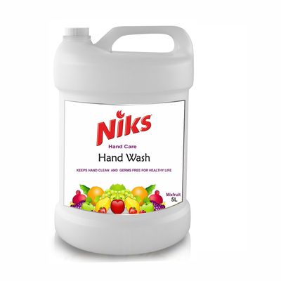 Niks Premium Hand Wash Liquid Gel 5L Refill Pack. (5000ml) Mix Fruit | Anti Bacterial | Makes Hand Soft | No harmful chemicals |