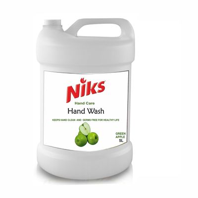 Niks Premium Hand Wash Liquid Gel 5L Refill Pack. (5000ml) Green Apple | Anti Bacterial | Makes Hand Soft | No harmful chemicals |