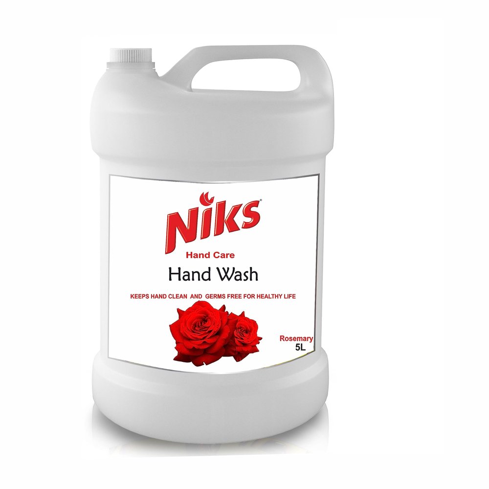 Niks Premium Hand Wash Liquid Gel 5L Refill Pack. (5000ml) Rosemary | Anti Bacterial | Makes Hand Soft | No harmful chemicals |