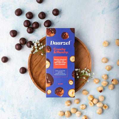 AMBRIONA Daarzel Vegan Dark Chocolate Coated Hazelnut,Gluten Free,Non Gmo,Natural Source Of Protein&Antioxidants,50Gm