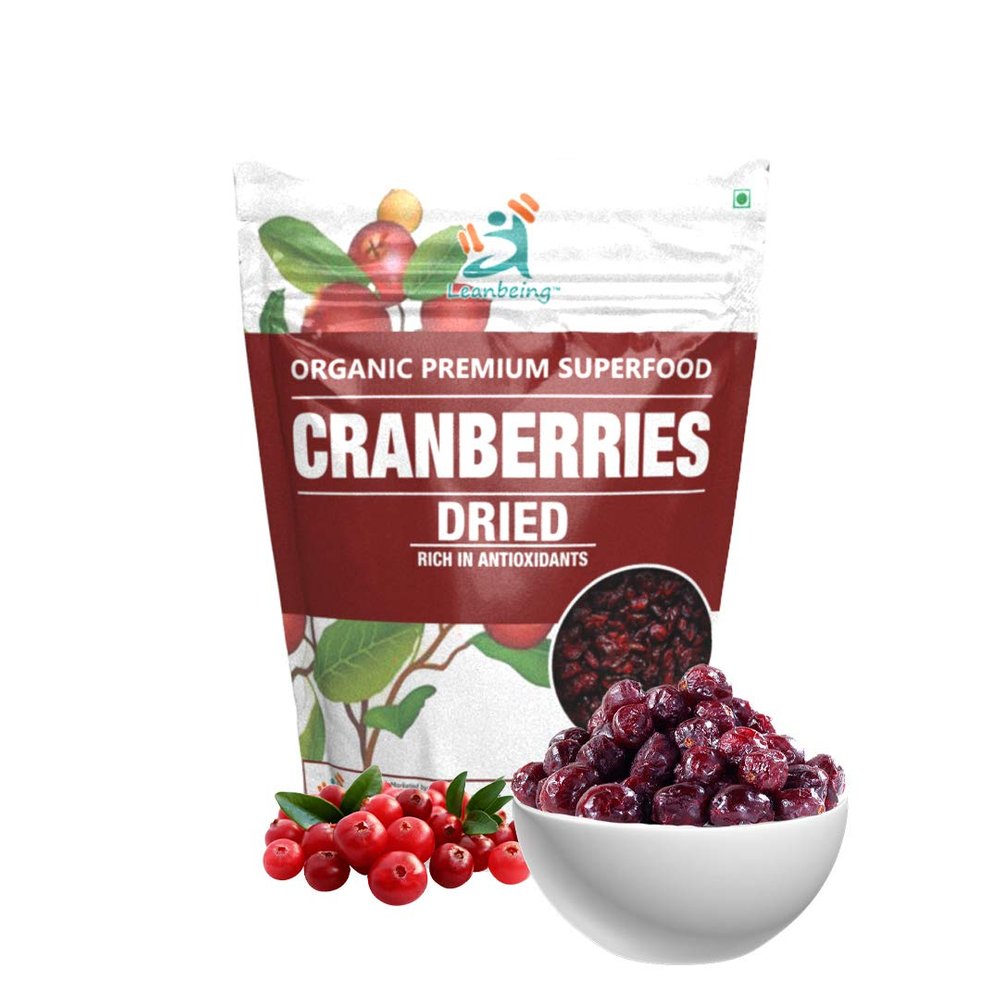 Leanbeing - Dried Cranberries (1kg), Rich in fiber | High in antioxidants | unsweetened