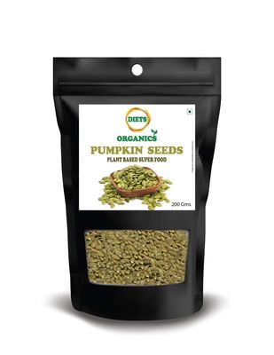 DIETS ORGANICS Raw Pumpkin Seeds for Eating -200Grams