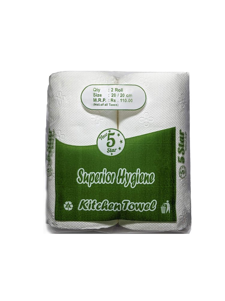 Jonty Brand - Premium Kitchen Tissue/Towel Paper Roll - 2 Rolls/Pack (2-10 packs available) (80 Pulls Per Roll) (2)