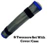 ATAR SET 8 TWEEZERS INCLUDING 4 NON-FIBER GRIP TWEEZERS, 2 PRONGS & 2 FIBER GRIP CROSSLOCK TWEEZERS WITH CASE view 3