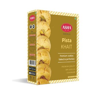 ASHA Sweets Premium Handmade Pistachio Cookies 200g-Pack of 2|Healthy & Tasty Biscuit Treat for Kids & Guests|No Preservatives|Deliciously Fresh & Crunchy Cookies Gift Hamper Box for Friends & Family