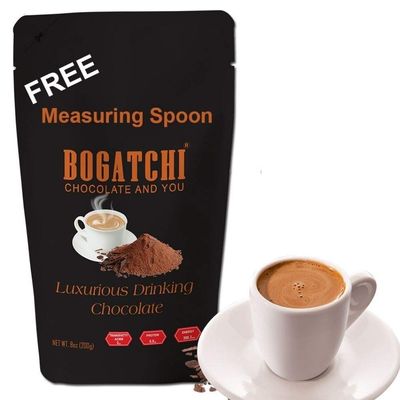 BOGATCHI Rich Drinking Chocolate Powder, Drinking Chocolate, Vegan |Tasty | Gluten Free, Dark Drinking Chocolate Cocoa Powder, 200g , Free Measuring Spoon