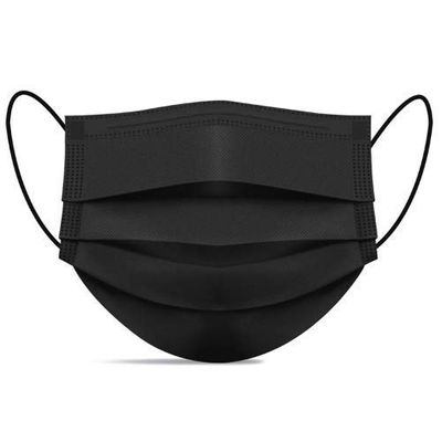 GreatDio RSM 3 Layer Non-Woven Fabric Disposable Medical Surgical Face Mask With Nose-Pin (Black, Without Valve, Pack of 25) for Unisex