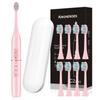 kingheroes Electric Toothbrush Set, Comes with 8 Brush Heads & Travel Case,4 Modes with 2 Minutes Built in Smart Timer, One Charge for 60 Days, 42000 VPM Motor (Pink) view 1