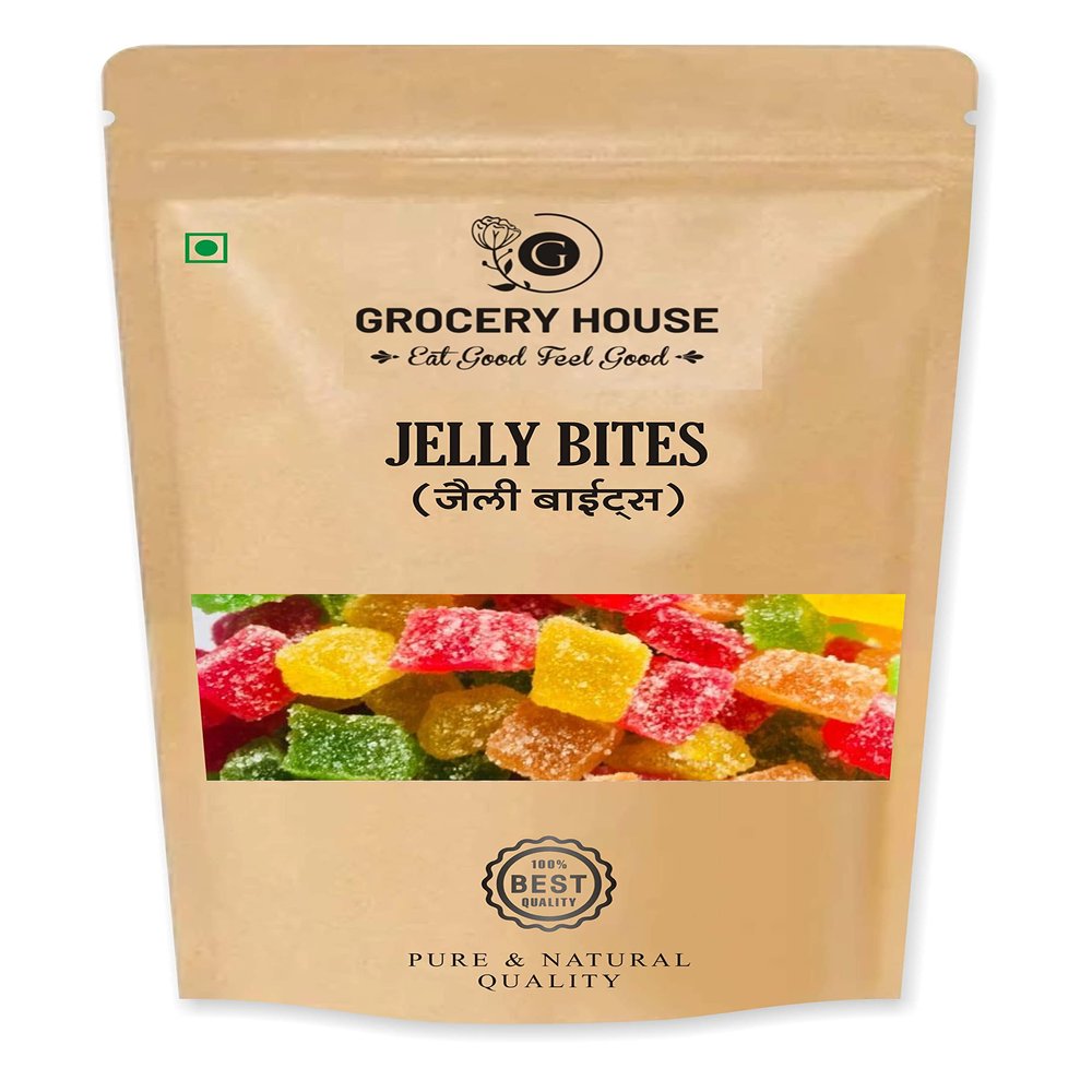 Grocery House Sweet-Coated in Sugar and Brightly Coloured Jelly Bites (900 Grams)