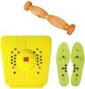 MAPPLEMART Acupressure Plastic Foot/Feet Mat & Wooden Foot Roller Cut For Stress Pain Relief Massager or Acupressure India Height Increase Device for Men and Women Shoe Sole Combo Kit view 1