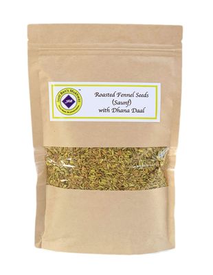 Jyoti Ben's Mukhwas - Roasted Fennel Seeds (Saunf) with Dhana Daal (250gm) |Premium Mukhwas|Digestive Mouth Freshener|After-Meal Snacks|100% Natural|Good For Digestion - 250 Gram