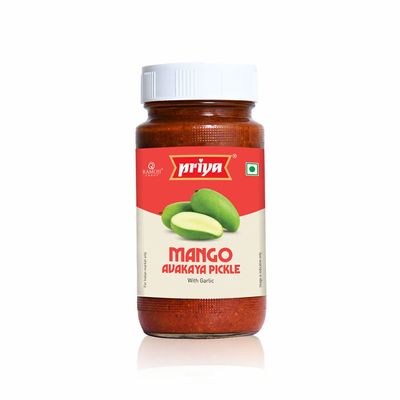 Priya Mango Avakaya Pickle With Garlic,500G|Authentic Telugu Style Avakai Aam Achar| Traditional South Indian Taste| Homemade Andhra Pickles